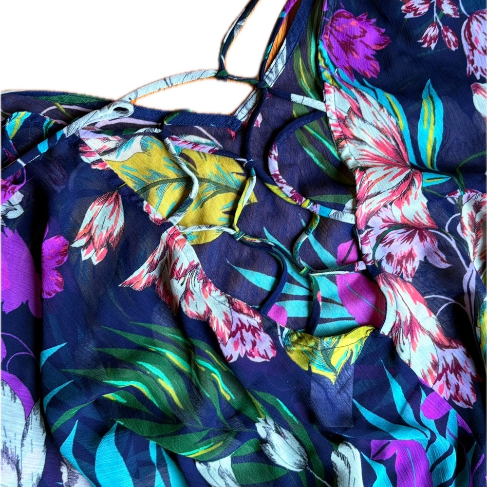 Floral Print Dress with Strappy Back